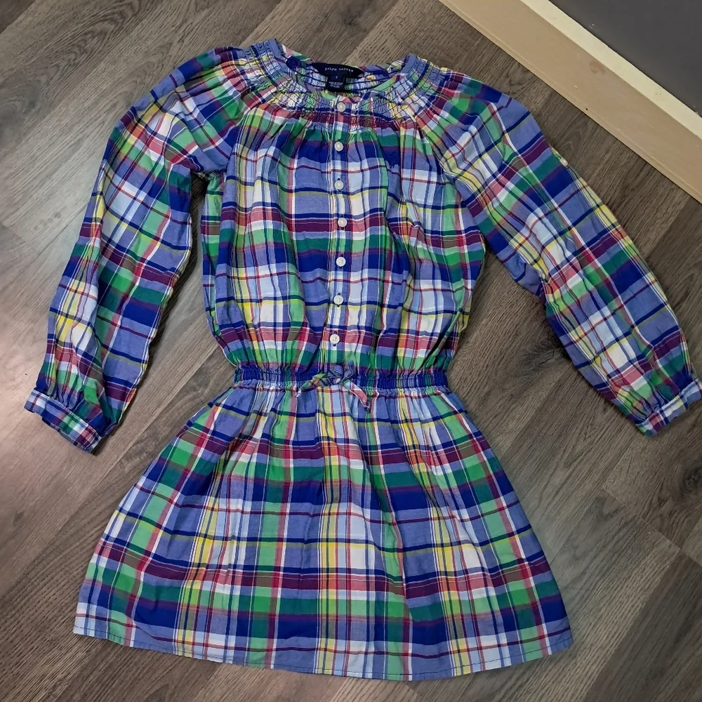 Ralph Lauren Blue Plaid Dress Size 7
